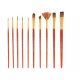 Aga Set pensule de pictură artistică 10 bucăți roșu