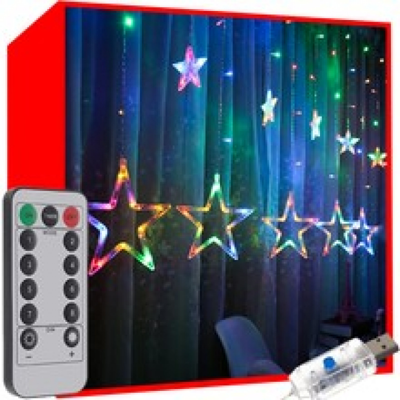 Cortină luminoasă 138 LED USB multicoloră KS19748