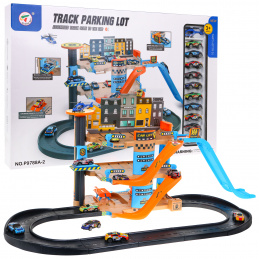 Parcare cu 4 etaje cu lift pentru copii 3+ Mașinuțe elicopter + tobogan