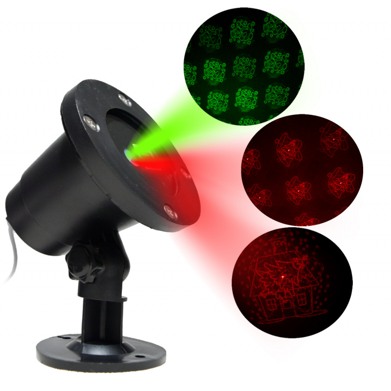 Aga Proiector decorativ laser de Crăciun Verde/Roșu MR9080