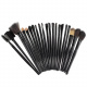 Set de pensule cosmetice în husă 24 bucăți negru ISO 8573