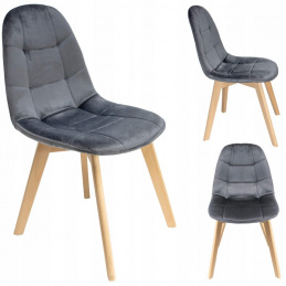 Scaun COLIN tapițat cu catifea gri