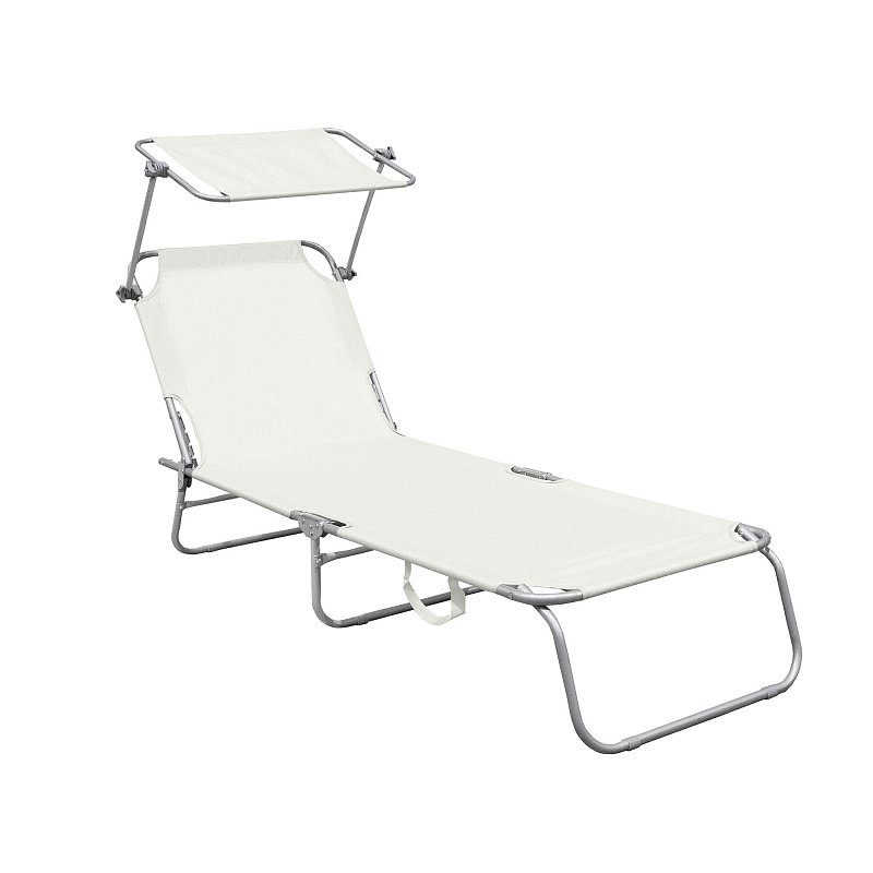 Linder Exclusiv Șezlong de grădină cu copertină Bej 6DAZ616 - CALITATEA II