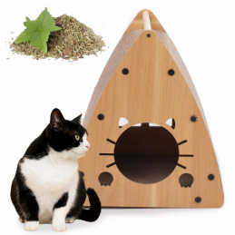 Casă de carton pentru zgâriat pisici