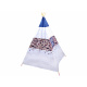 Cort tip teepee pentru copii ZA3557 Tm. albastru/Alb
