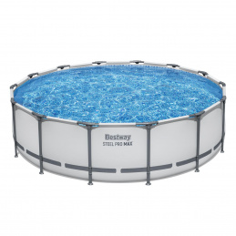 Piscină cu cadru Steel Pro MAX 427x107 Gri 14FT BESTWAY 5în1 + Accesorii