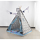 Aga4Kids Cort Teepee pentru Copii Stele Gri-Albastru