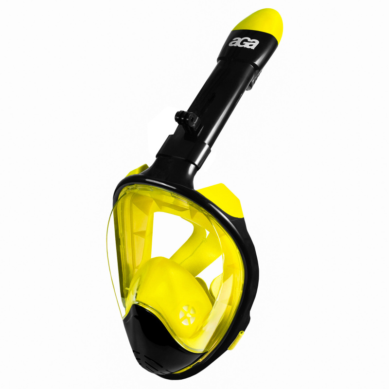 Masca de snorkeling cu față întreagă Aga S/M Negru/Galben