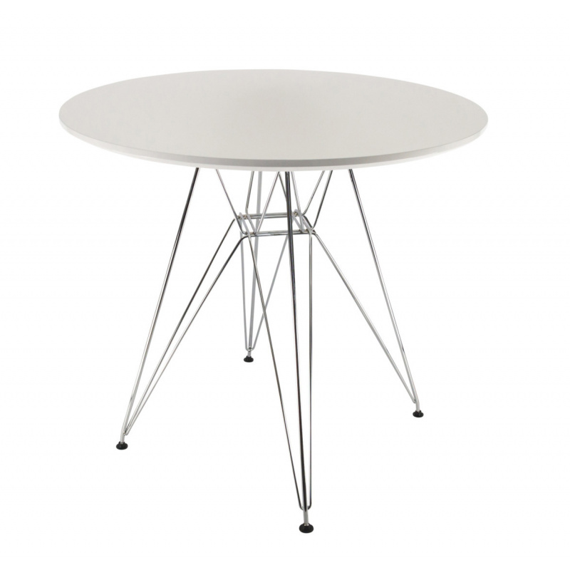 Masa rotundă de sufragerie Aga 80 cm Alb 2DAZ584 - II. CALITATE