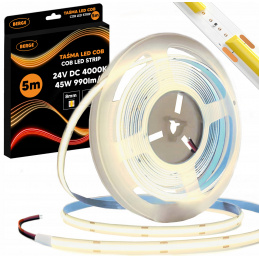 LED pásek COB Neon 24V - 480D - 9W/m - IP20 - 990lm - 5m - neutrální barva
