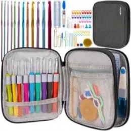 Set de croșetat cu 85 de piese în husă Ruhhy 19456