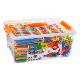 Paie colorate de construcție pentru copii 3+ Construirea de modele 3D + Valiză + Tuburi Conectori 800 buc. Paie colorate de construcție pentru copii 3+ Construirea de modele 3D + Valiză + Tuburi Conectori 800 buc.