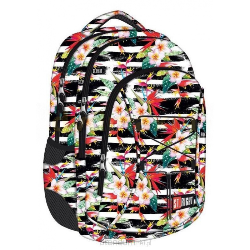 St.RIGHT Rucsac școlar cu trei compartimente Tropical Stripes