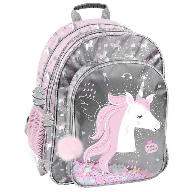 Paso Ghiozdan școlar cu trei compartimente Unicorn