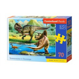CASTORLAND Puzzle 70 de piese - Tyrannosaurus vs Triceratops