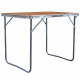 Aga Masă de camping pliabilă 80x60x70 cm Maro