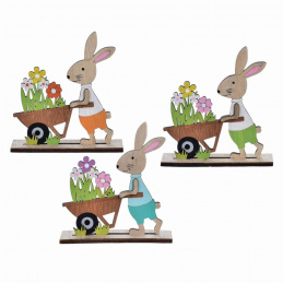 Decorațiune din lemn de Paște iepuraș mix modele