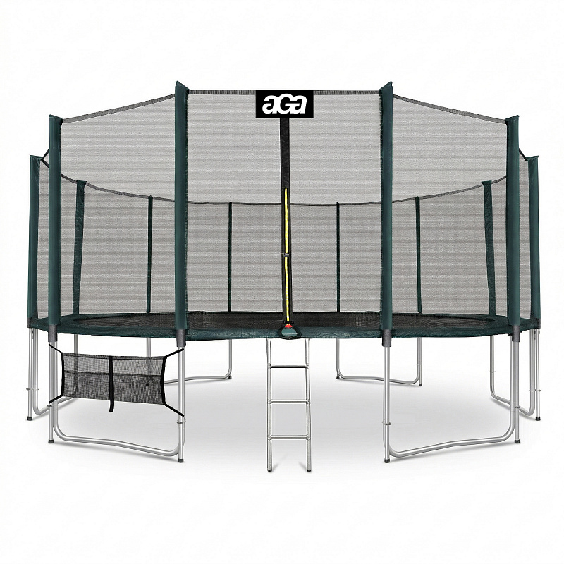 Aga SPORT PRO Trambulină 518 cm Verde închis + plasă de protecție + scară + buzunar pentru încălțăminte