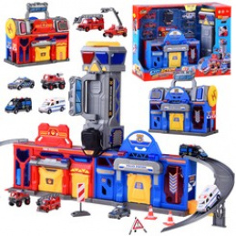 Mega garaj 2în1 poliție pompieri lift valiză ZA4361 universal