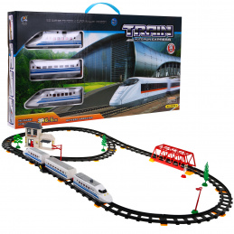 Mare Circuit cu șine pentru copii 3+ Tren cu vagon + Buclă + Accesorii 56 buc.
