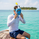 Masca de snorkeling cu față întreagă Aga L/XL Alb/Albastru