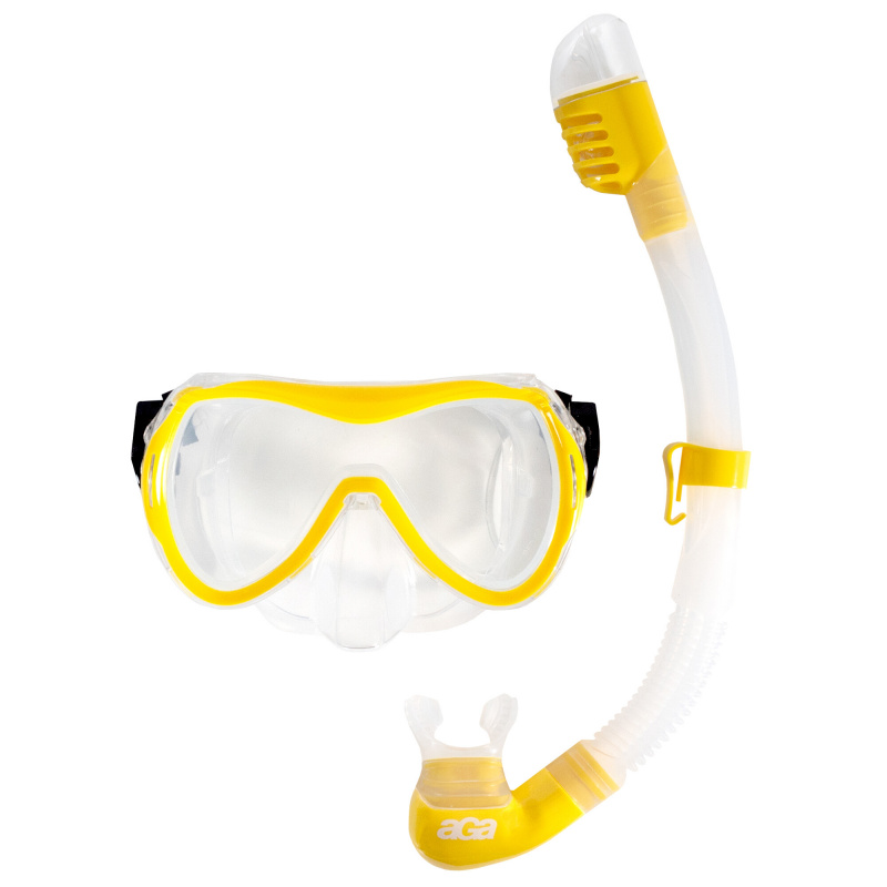 Set de scufundare Aga mască și snorkel M12+S2 Galbenă