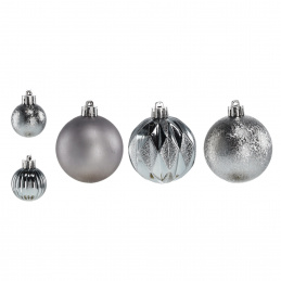 Aga Globuri de Crăciun MIX 3/6cm 44buc Gri Aga Globuri de Crăciun MIX 3/6cm 44buc Gri