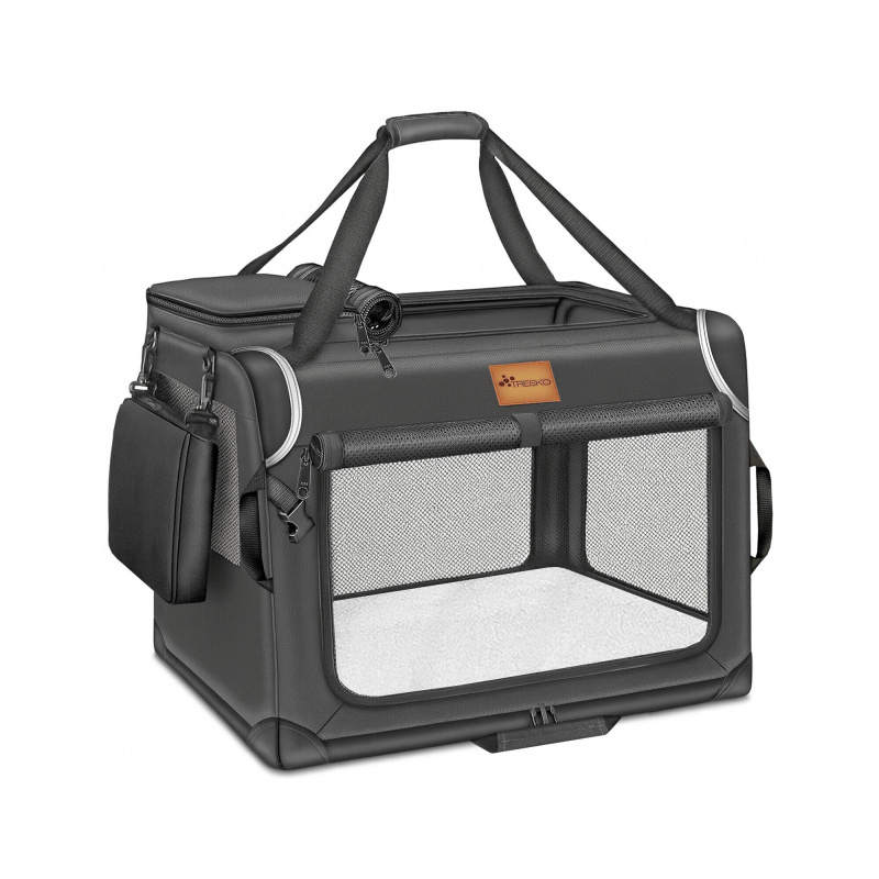 Tresko Cușcă de transport pentru câini și pisici 92x63x63 cm Gri