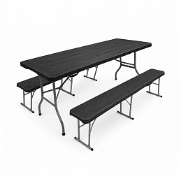 Set de bere pliabil din plastic Aga Negru