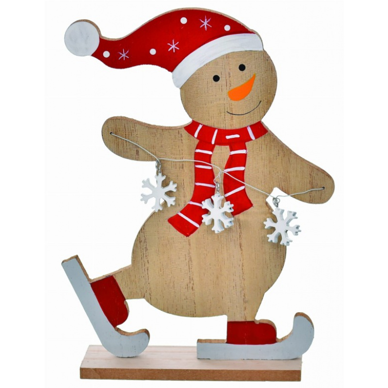 Om de zăpadă din lemn pentru a fi montat de Crăciun