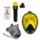 Masca de snorkeling cu față întreagă Aga S/M Negru/Galben
