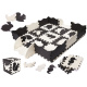 Aga Puzzle din spumă contrastantă 30 x 30 cm, 25 buc Negru-crem