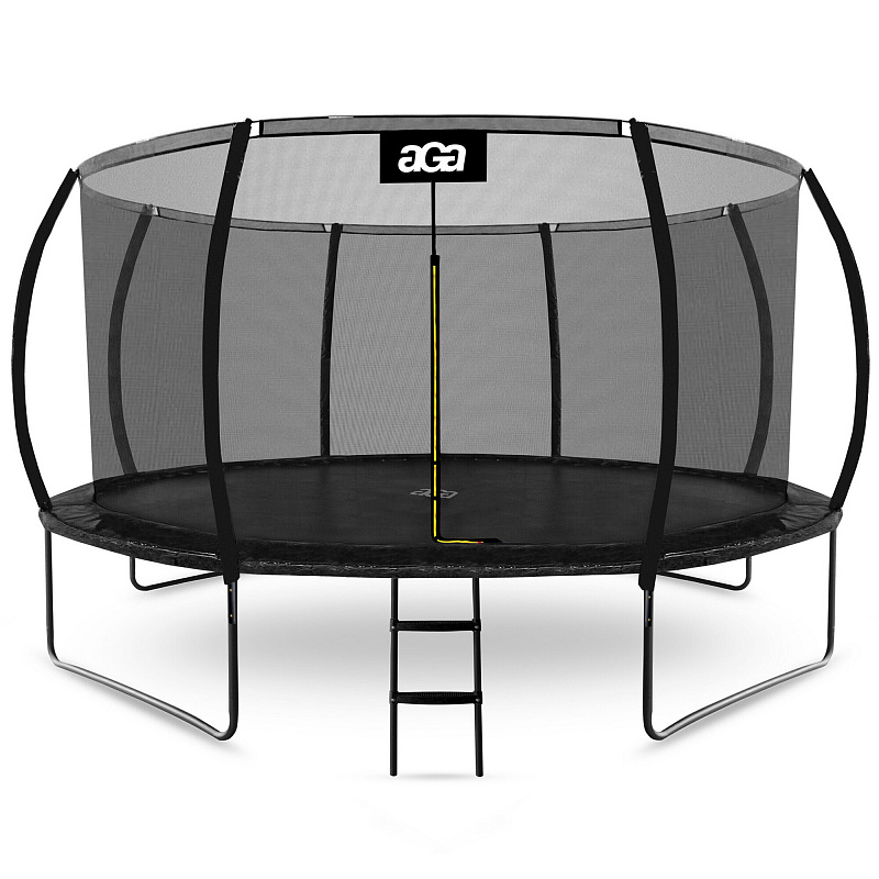 Aga SPORT EXCLUSIVE Trambulină 430 cm Neagră + plasă de protecție + scară
