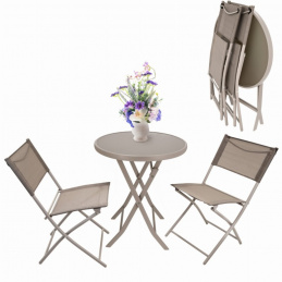 Mobilier de terasă pentru balcon - masă pliabilă, 2 scaune