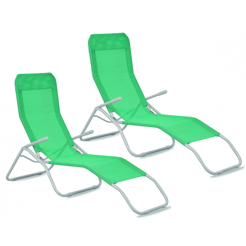 Aga 2x Șezlong de grădină SIESTA Verde