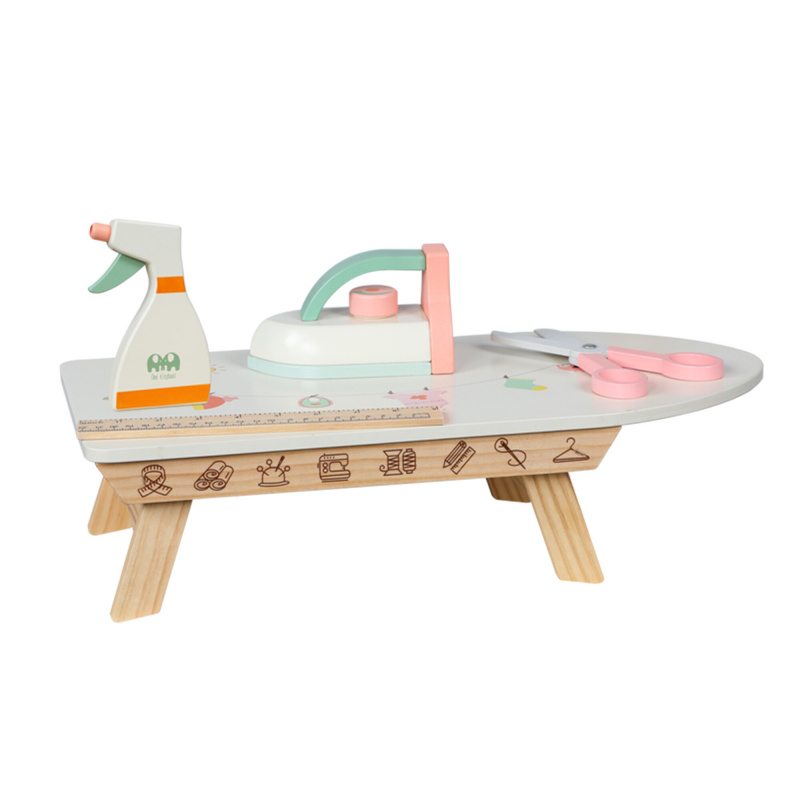 Aga4Kids Masă de călcat din lemn pentru copii cu accesorii