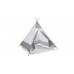 Aga4Kids Cort Teepee pentru Copii ZigZag Alb