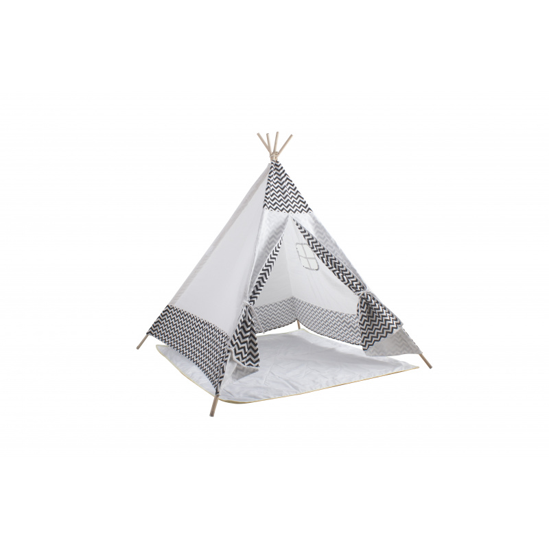 Aga4Kids Cort Teepee pentru Copii ZigZag Alb
