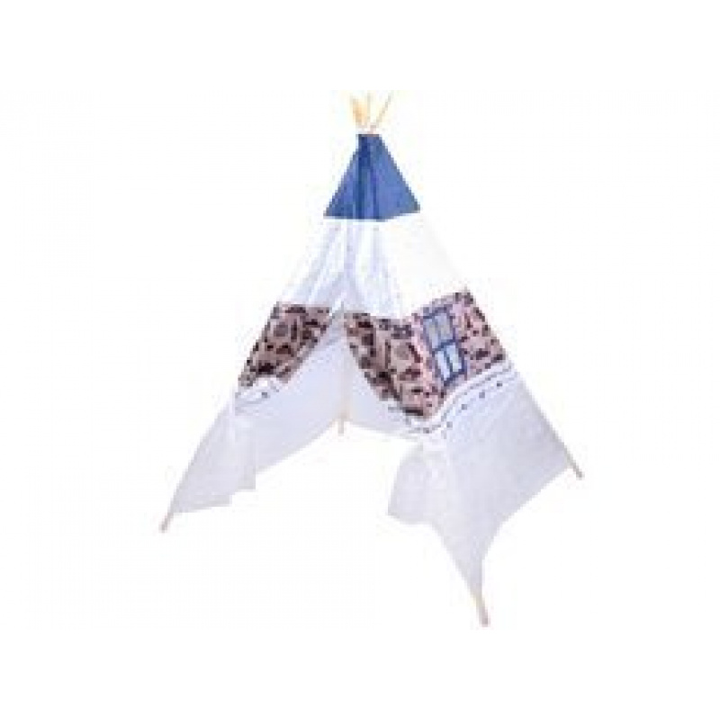 Cort tip teepee pentru copii ZA3557 Tm. albastru/Alb