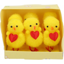Puișori mici cu inimioare 6 buc. paște