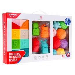 Set mega de 20 de mingi cu blocuri de animale pentru copii 6m+ Jucărie senzorială Reabilitarea mâinii Set mega de 20 de mingi cu blocuri de animale pentru copii 6m+ Jucărie senzorială Reabilitarea mâinii