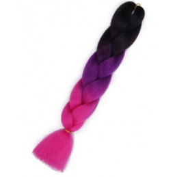 Aga Păr sintetic ombre curcubeu negru-violet-roz