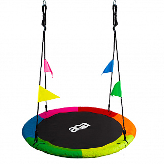 Aga Cerc de leagăn suspendat 120 cm Șase culori cu steaguri