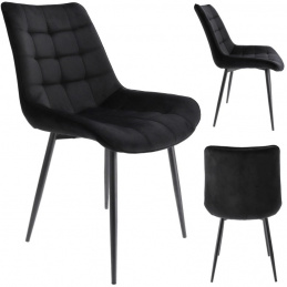 Scaun MISTY tapițat cu catifea neagră