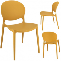 Scaun JUSTIN din plastic muștar