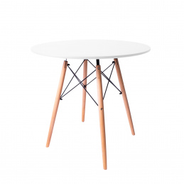 Masa de dining Aga 80 cm Alb