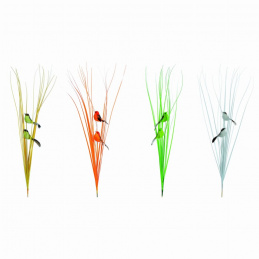 Păsărele pe bețișor cu iarbă de Paște, mix de modele