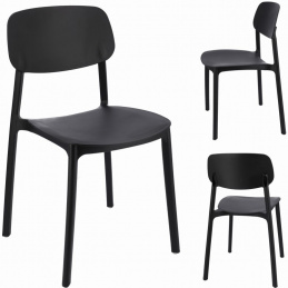 Scaun LARA din plastic negru