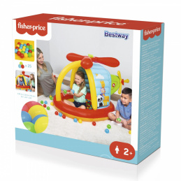 Țarc gonflabil Fisher-Price pentru copii Piscină Elicopter BESTWAY 155x102x91cm + Bile
