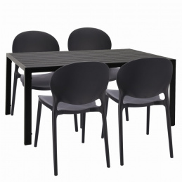 Set mobilier de grădină masă + 4 scaune JUSTIN